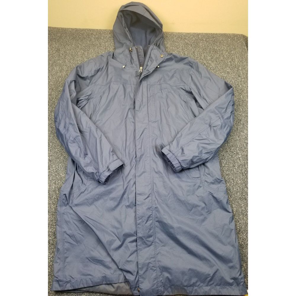 L.L. Bean Jacket Men's L Blue Trench Coat Long Parka Northeastern'er Windbreaker